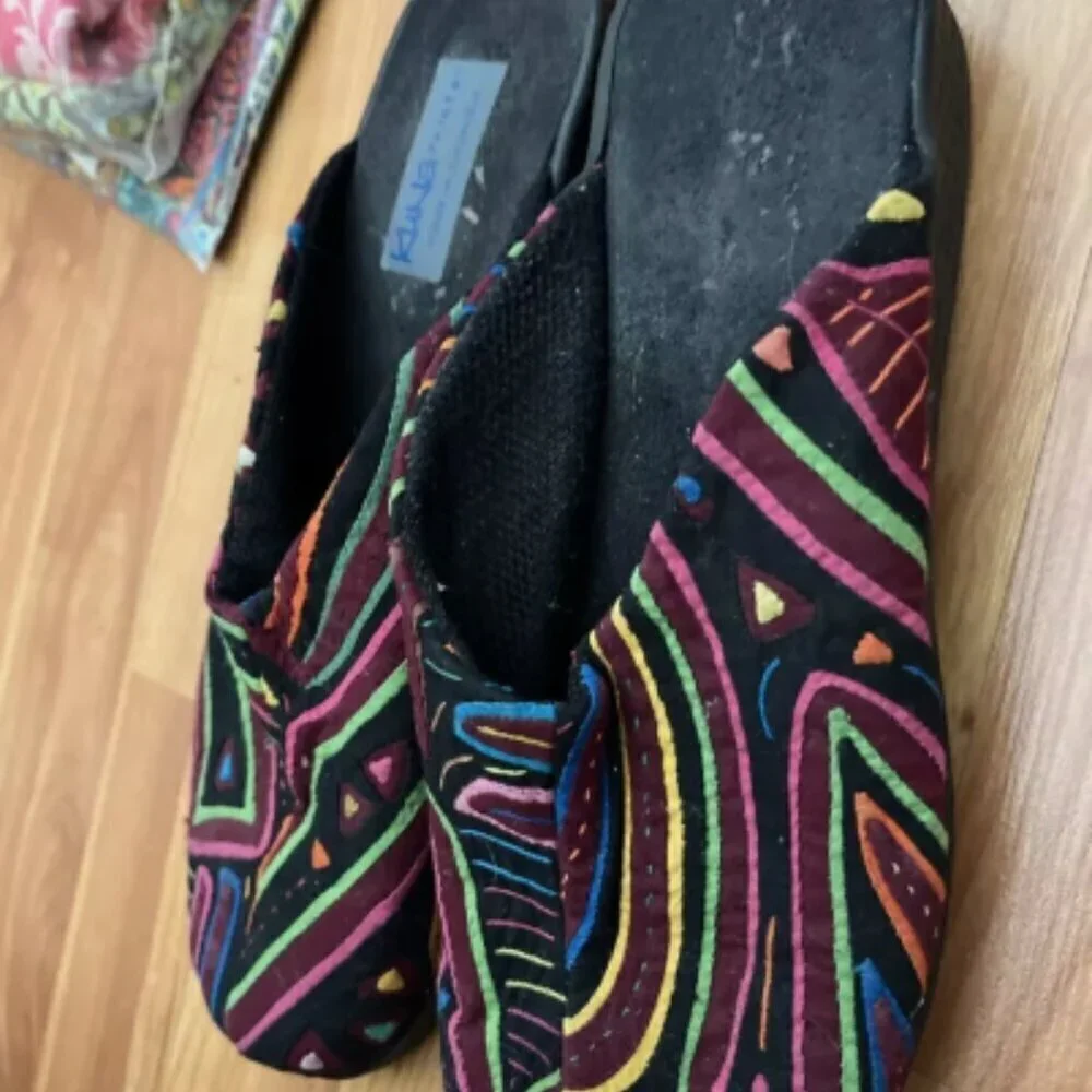 Kuna Mola Art Vegan Flat Slip Ons
